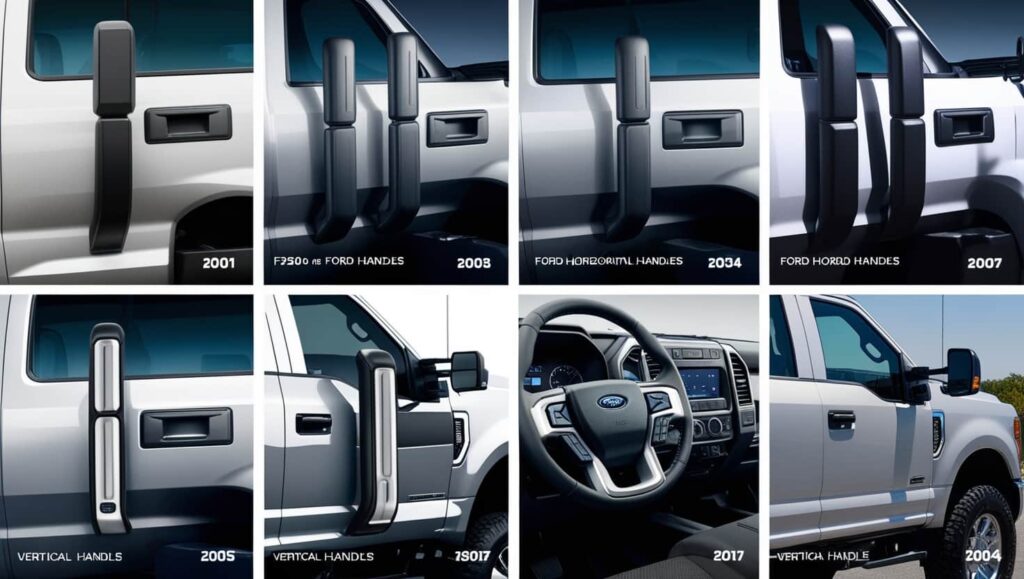 How has the F250’s handle design evolved over time?