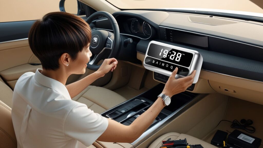 Where is the best place to install the Baimoqi Car Digital Clock in my car?